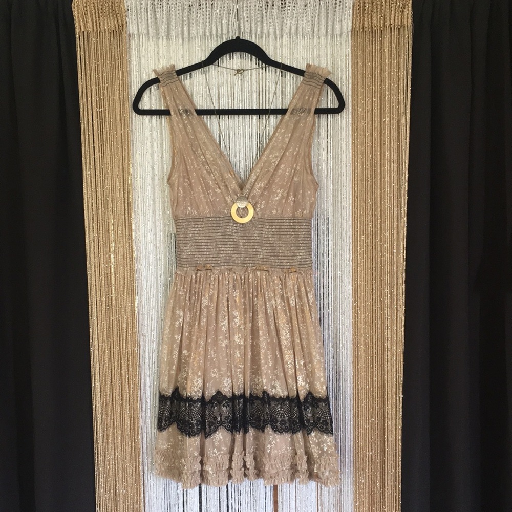 Free People Sleeveless printed mesh dress
